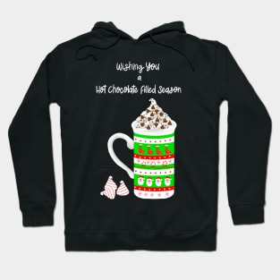 Hot Chocolate for Santa Cozy Winter Mugs on Sky Blue Hoodie